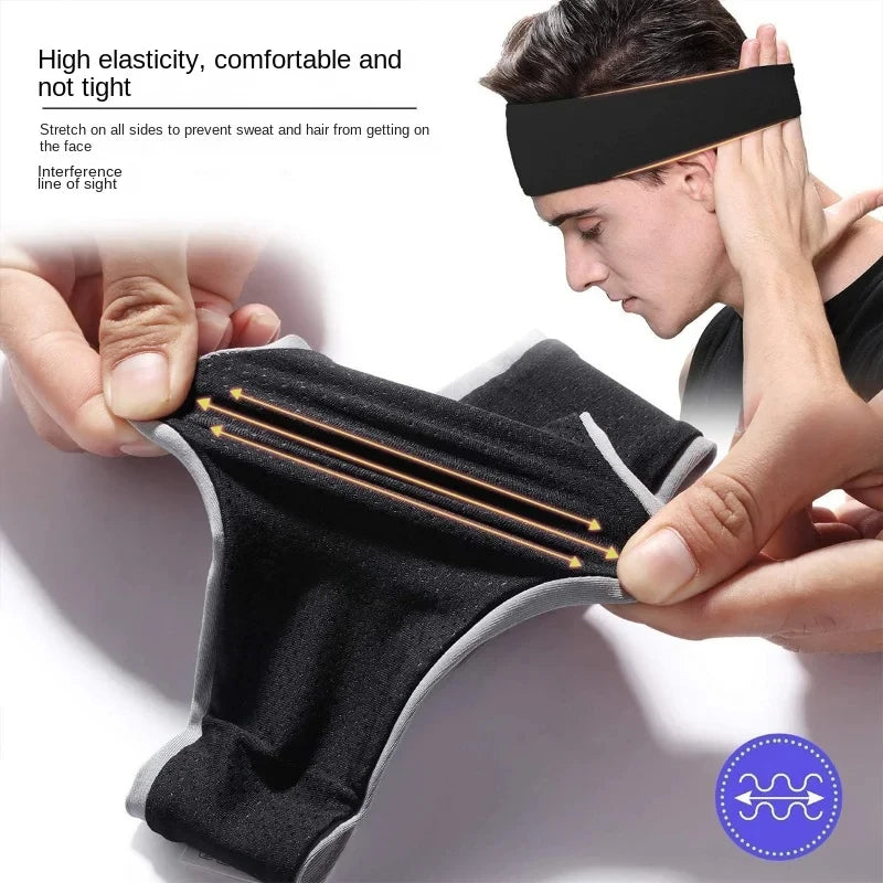 Sweatband for Men Women Elastic Sport Hairbands Head Band Yoga Headbands Headwear Headwrap Sports Hair Accessories Safety Band
