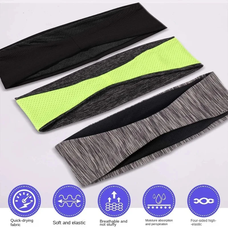 Sweatband for Men Women Elastic Sport Hairbands Head Band Yoga Headbands Headwear Headwrap Sports Hair Accessories Safety Band
